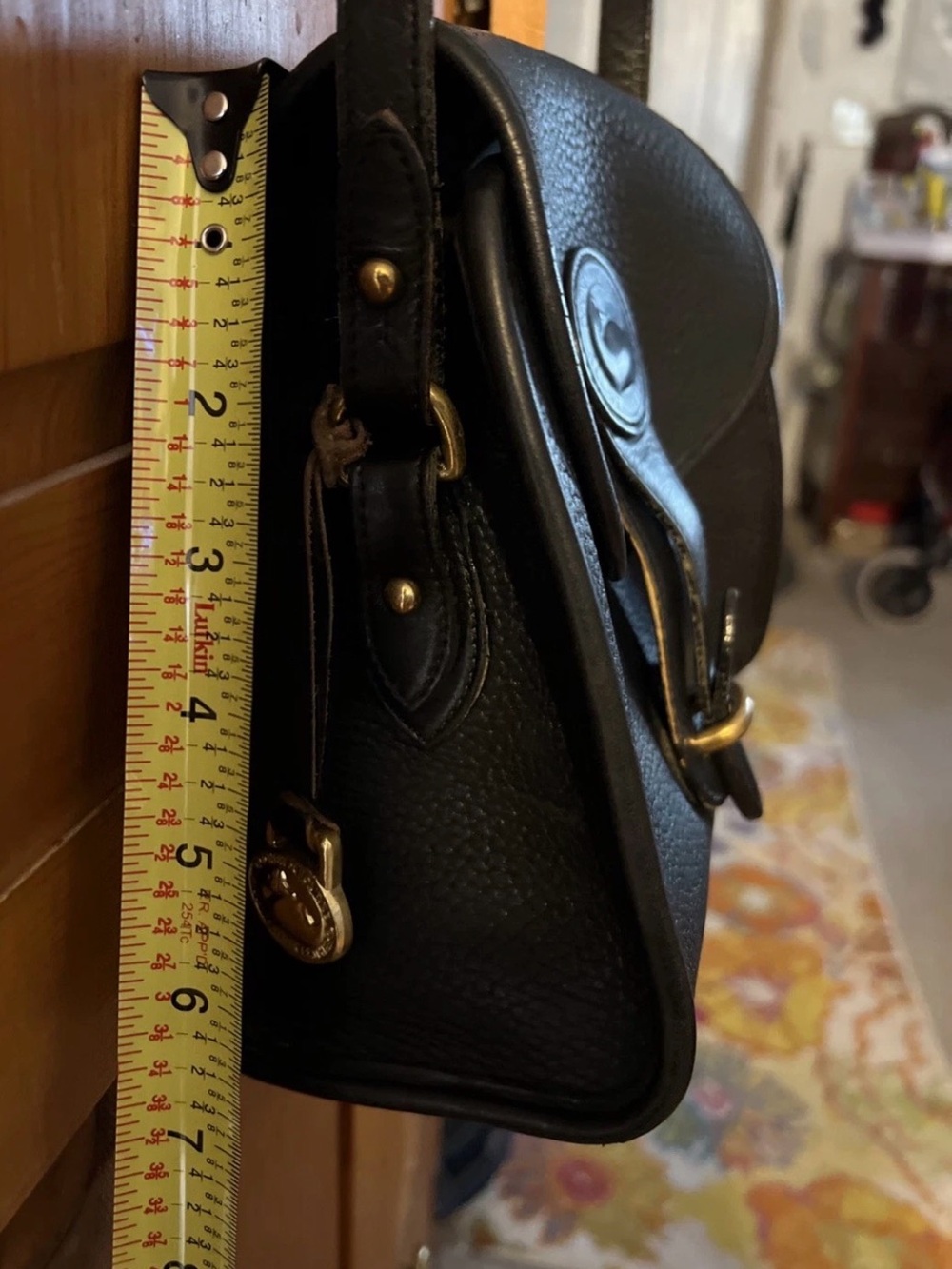 Dooney Bourke Vintage Essex All Weather Pebbled Leather Crossbody Bag Black  EUC - Picture 5 of 14